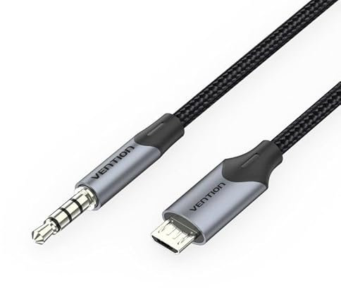 Watio Wave Cable audio - cable de 2 m, con conectores microUSB y jack de 3.5 mm, color negro, ideal para transferencia de sonido de alta calidad.*