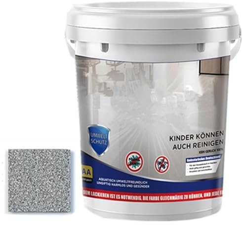 Epoxy Colored Sand Floor Paint, Epoxy Waterproof Floors Paint,High-Gloss Marble Effect Epoxy Floor Coating, Colored Sand Self Leveling Floors Painting Garage, Eco-Friendly, No odor (Dark Grey)