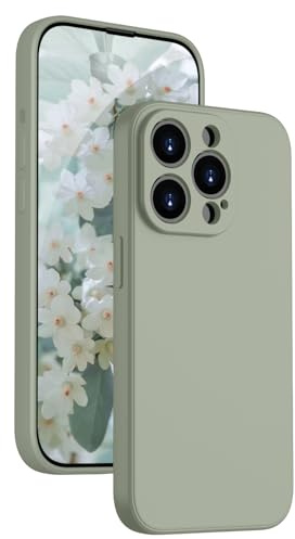 KPPIT Silikon Hülle für iPhone 13 Pro Max Hülle,Handyhülle Ultra Dünn mit Microfiber,Kratzfeste Rundumschutz Schutzhülle für iPhone 13 Pro Max Case 6.7'' Kupfer Grün