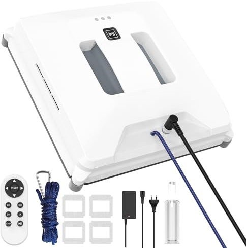 MINI Fensterputzroboter, Ultradünnes Gehäuse, fensterputzer elektrisch mit 3 Reinigungsmodi, Kanten- und Hinderniserkennung, Anti-Rutsch-System, Intelligenter Fenstersauger für Hochhausfenster