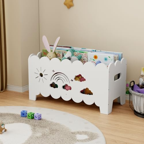 Giklux Kinder Bücherregal Holz, Montessori Bücherregal Kinder, Bücherkiste Kinders für Leseecke, Babyzimmer, Kinderbücherregal, Kindergarten & Klassenzimmer Kinderzimmer Bücherregale