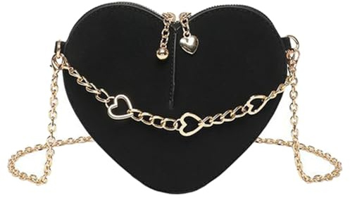 RETUOLWAG Elegante herzförmige Umhängetasche aus PU-Leder mit Kettenriemen, Reisetasche, geeignet für Frauen und Mädchen, modische Umhängetasche
