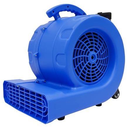 Dokiiovo 750W Air Mover Gebläse, Tragbares Bodengebläse mit 3 Geschwindigkeitsstufen, Baulüfter Bodentrockner Wandtrockner zum Schnellen Trocknen von Teppichen, Böden, Möbeln (Blau)