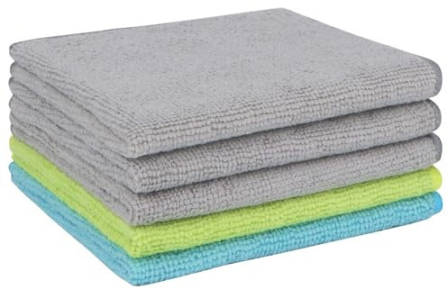 AIDEA Microfibre Cleaning Cloths Pack of 5, Multifunctional Reusable Cleaning Towels, Lint Free Streak Free Washable Cloth Duster for House, Kitchen, Car, Motorbike, Windows 30 x 30 cm