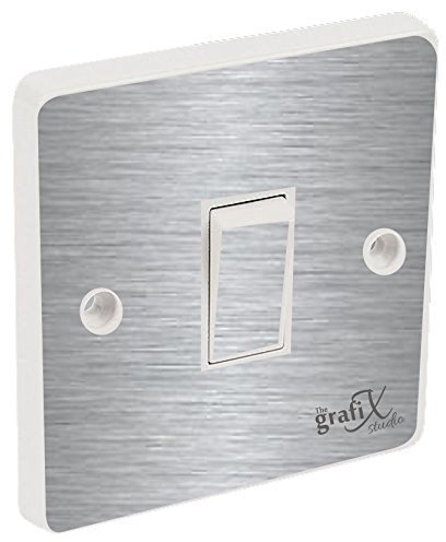 the grafix studio Brushed Silver Light Switch Sticker Vinyl/Skin cover