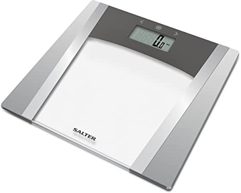 Salter 9127 SVSV3R Digitale Personenwaage - Glas Körperanalyse-Waage mit Athleten-Modus, Misst BMI, Gewicht/Körperwasser/fett/Muskel/Knochenmasse, 10 Benutzerspeicher, max.180kg, Inklus 2x AA-Batterie