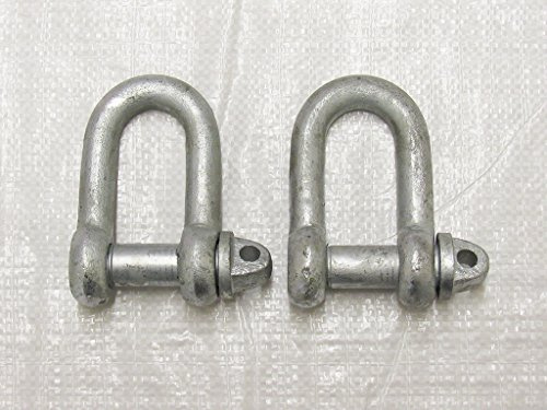 X2 0.25 Ton Galvanised Large Dee Shackles with 9MM Screw Pin to BS3032