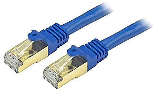 StarTech.com Cavo Ethernet CAT6a da 15,2 cm, schermato da 10 Gigabit, RJ45, 100 W, PoE, cavo di rete STP da 10 GbE con serracavo, testato Fluke, cablaggio certificato UL/TIA (C6ASPAT6INBL)