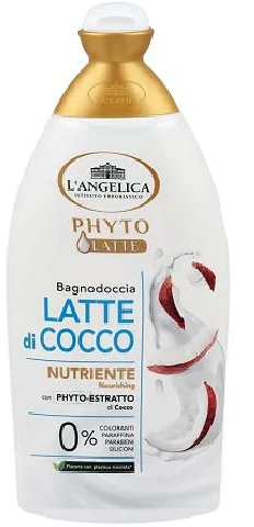 L'Angelica, Bagnodoccia Latte di Cocco, 450 ml, Bagnoschiuma Nutriente, con Phyto-Estratto di Cocco, per una Pelle Morbida e Luminosa, Senza Parabeni Né Siliconi, Confezione in Plastica Riciclata