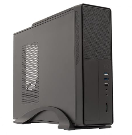 UNYKAch Caja de Ordenador Micro ATX UK2010 85% Eficiencia Energética, Fuente de Alimentación 300W, Filtro Antipolvo, USB 3.0 y Lector de Tarjetas SD y microSD