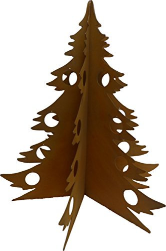 ARTTEC Weihnachtsbaum 3tlg (Edelrost) - hochwertige Gartendeko aus Metall - Rost Deko für Garten, Balkon & Terasse - Metall Deko zum Aufstellen - Made in Germany