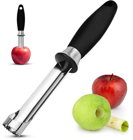 ICEL Obst- und Tomatenentkerner, kommerzielle Qualität, Edelstahl, scharfe, gezackte runde Klinge, guter Griff, Gummigriff.