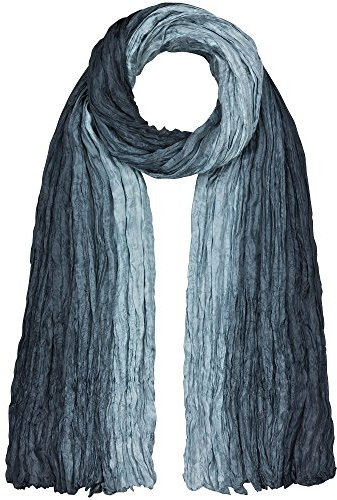 Japanwelt Seidentuch elegantes Damen Halstuch Crash-Schal 100% Seide silkroad 90 x 180 cm Verlauf Grau
