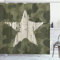 ABAKUHAUS Camouflage Rideau de Douche, Étoile Grunge sur Vert, Tissu Ensemble de Décor de Salle de Bain avec Crochets, 175 cm x 180 cm, Vert foncé Poussière