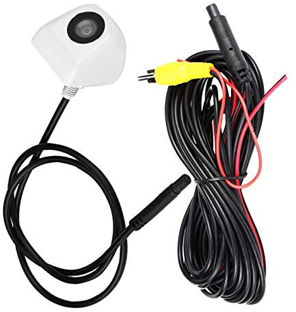 Angort Hlyjoon Auto Rückfahrkamera 170° Weitwinkel Hochauflösend Nachtsicht Einparkkamera 12V IP68 Wasserdicht Rückansicht Kamera Unterstützt NTSC und PAL Videosystem(Weiß)