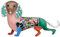 NEWEI Alliage D'Émail Strass Teckel Chien Broche Pour Les FemmFilles Colth Décorations Écharpe Animaux De Compagnie Bijoux Cadeau Breloque (Multicolore)