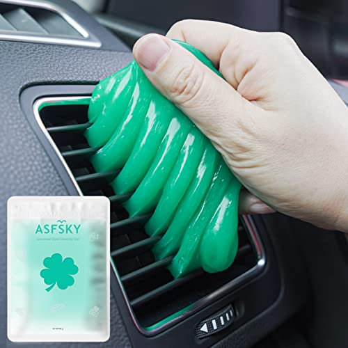 YSFSKY Keyboard Cleaner Dust Cleaning Gel for Car Cleaning Putty Upgraded Car Cleaning Slime Interior Cleaner for Vents,Home,Electronics,PC, Remove Dust,Pet Hair (1, Light Green)