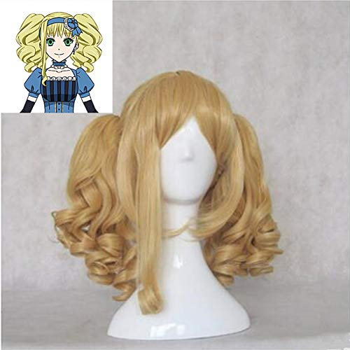 Biamoxer Black Butler Kuroshitsuji Elizabeth Middleford Golden Cosplay Wig with Hair Ponytail for Halloween/Christmas