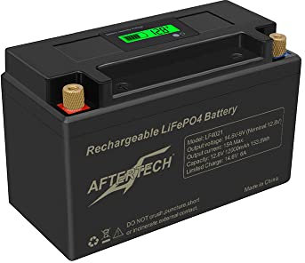 AFTERTECH Lifepo4 12 V 12 Ah wiederaufladbarer Lithium-Eisen-Phosphat-Akku 2000+ tiefe Zyklen 12,8 V 153 Wh