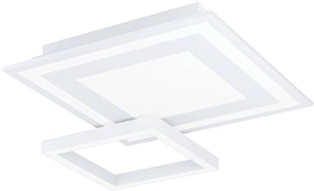 EGLO connect.z Smart-Home LED Panel Savatarila-Z, ZigBee, App und Sprachsteuerung Alexa, Lichtfarbe einstellbar (warmweiß-kaltweiß), RGB, dimmbar, Metall Deckenlampe weiß