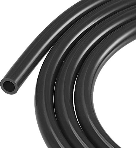 sourcing map Tubo flessibile in silicone, diametro interno 8 mm, diametro esterno 12 mm, 2,4 m, nero ad alta temperatura per tubo dell'acqua