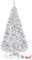RELAX4LIFE Albero di Natale Artificiale Bianco 150/180/210/240 cm Diviso in Segmenti con Effetto Realistico con Base Stabile, Albero Decorativo Natalizio in PVC, Rami a Ganci (150 cm)