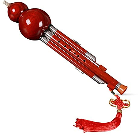 Hulusi Chinesische Kürbisflöte Rotes Sandelholz Cucurbit Instrument C Down B Key Professioneller Leistungstyp (Color : Red, Size : C-Key)