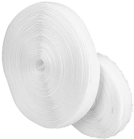 mumbi Klettband zum Nähen, Klett bestehend aus Haken und Flausch zum Aufnähen, Klettverschluss 20mm x 10 Meter, Weiß