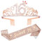 Abeillo 16. Geburtstag Krone Mädchen, Geburtstag Krone Schärpe, Mädchen Schärpe & Strass Tiara Kit, Geburtstag Party Dekorationen, Birthday Krone für Geburtstag Geschenk Partyzubehör und Dekorationen