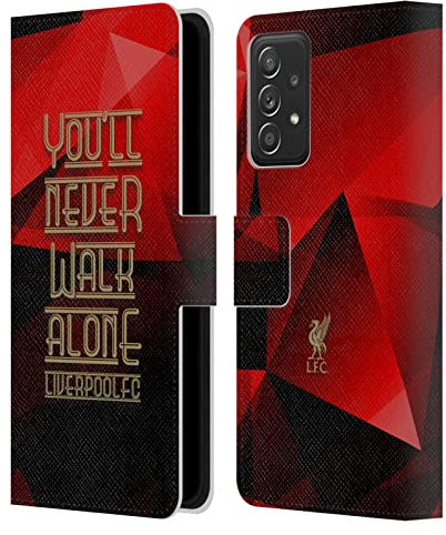 Head Case Designs Offizielle Liverpool Football Club Rot Geo YNWA Liver Bird YNWA Leder-Wallet-Hülle Kompatibel mit Samsung Galaxy A53 5G (2022)