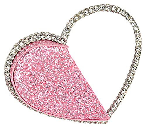 Anopo Damen Clutch Glitzer Abendtasche Herz Handtasche Rose Elegant Brauttasche