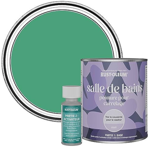 Rust-Oleum Green Water-Resistant Bathroom Tile Paint in Matt Finish - Emerald 750ml