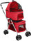 vidaXL Hundewagen für 2 Hunde Faltbar Rot 83x48x97cm Oxford-Gewebe Hundebuggy