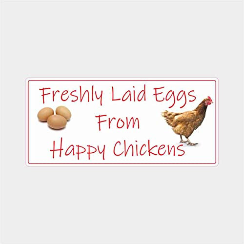 34 Egg Box Stickers Labels Freshly Laid Red Design