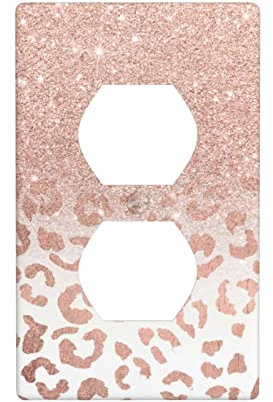 Decorative Rose Gold Glitter Switch Plate Socket Wall Plate Covers for Home Improvement Standard Size.