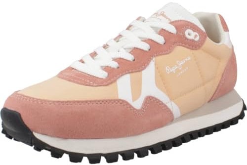 Pepe Jeans Brit-On Print W, Baskets Femme, Orange (Peach Orange), 3