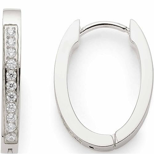 JEWELS BY LEONARDO Kreolen Beauty's Ronia 1 Paar • Klapp-Creolen aus silberfarbenem Edelstahl • eingefasste Zirkonia-Steine • kombinierbar mit Beauty's Anhängern • Schmuck Geschenk für Frauen • 023245