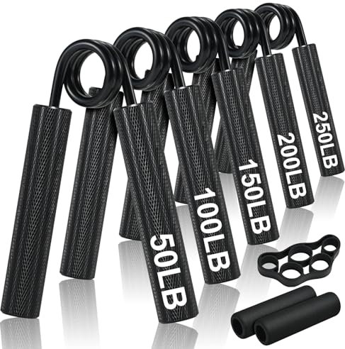 Hand Trainer, ECCOGREAT Handmuskeltrainer Grip Trainer Edelstahl als Werkstoff für mehr Griffkraft und stärken Unterarm (5pcs-Schwarz)