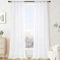 MRTREES Vorhang Transparente Weiß Gardinen mit Store 243X137cm(HXB) 2er Set Halbtransparente Voile Gardinen Weiss Vorhang Wohnzimmer modern Kurz für Küche, Kinderzimmer, Wohnzimmer und Schlafzimmer