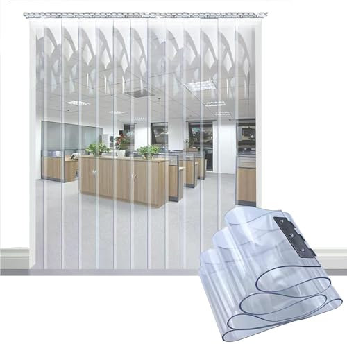 POCHY Rideau Porte Plastique Rideau de Porte Lanieres PVC Transparent Imperméable Bande de Porte pour Garage, Maison, Portes Entrepôt (Color : Clear, Size : 180x240cm)