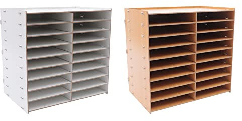 5 mm 20 Fächer Holz Papierpost Briefablage Sorter Office Desktop File Literature Organizer Klassenzimmer Vertical Magazine Storage Rack Kommerzieller Ladenbauordner für Home School (Goldene Eiche)