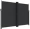 vidaXL Auvent Latéral Rétractable, Brise-Vue de Jardin, Écran de Protection, Écran de Balcon Terrasse Arrière-Cour Extérieur, Noir 180x600 cm