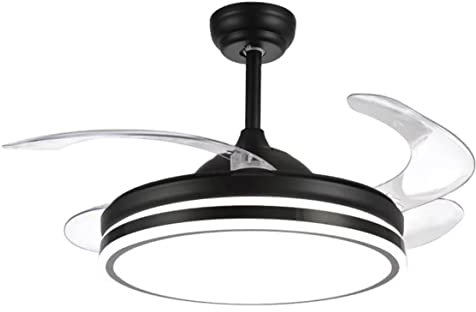 BEL AIR HOME - Ventilatore da Soffitto COCON DC - Pale Pieghevoli e Luce LED 36W - 3 Temperature di Luce 3000K-4000K-6500K - Telecomando - Modalità Invernale - Silenzioso, Nero, Metallo