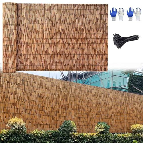 Bambuszaun Sichtschutzzaun Natürlicher Schilfrohrzaun 50 60 70 80 90 100 110 120 130 140cm Hoch Gartenzaun Dekorative Zäune Für Galerie Restaurant Hotel Terrassentrenner (Size : 60cmx600cm)