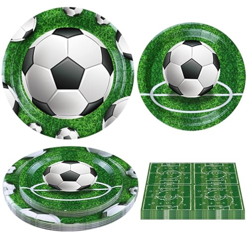 120 Packs Boys Sports Theme Football Birthday Decor - Football Party Supplies & Tableware Set Serves 40