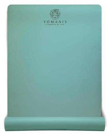 YOMANIS Kautschuk & PU Yogamatte | 185 x 68 cm x 4 mm | Yoga matte, Fitnessmatte, Sportmatte, Gymnastikmatte rutschfest extra breit | 2in1 YogaGurt