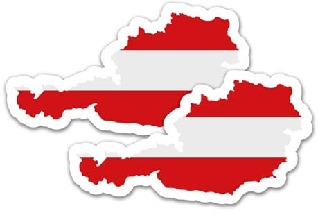 Finest Folia 2er Set Länder Silhouetten Aufkleber Länderaufkleber Bundesland Flagge Sticker für Auto Fahrrad Motorrad Modellblau selbstklebend wetterfest R215 (03 Österreich)