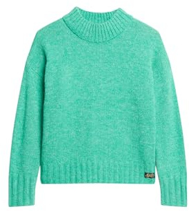 Superdry Damen Essential Pullover mit Stehkragen Lagunengrün 44