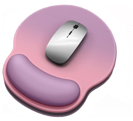 VZU Ergonomic Laptop Mouse Mat with Wrist Support - Pink Purple