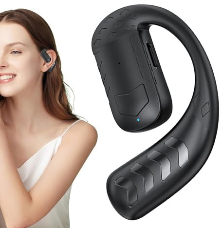 Single Ear Headphone - Wireless Driving Headset,Headset Earphones Driving Headphone Long Hours Talking Time for Cell Phones, Computer, PC, Online Meetings, Exercise